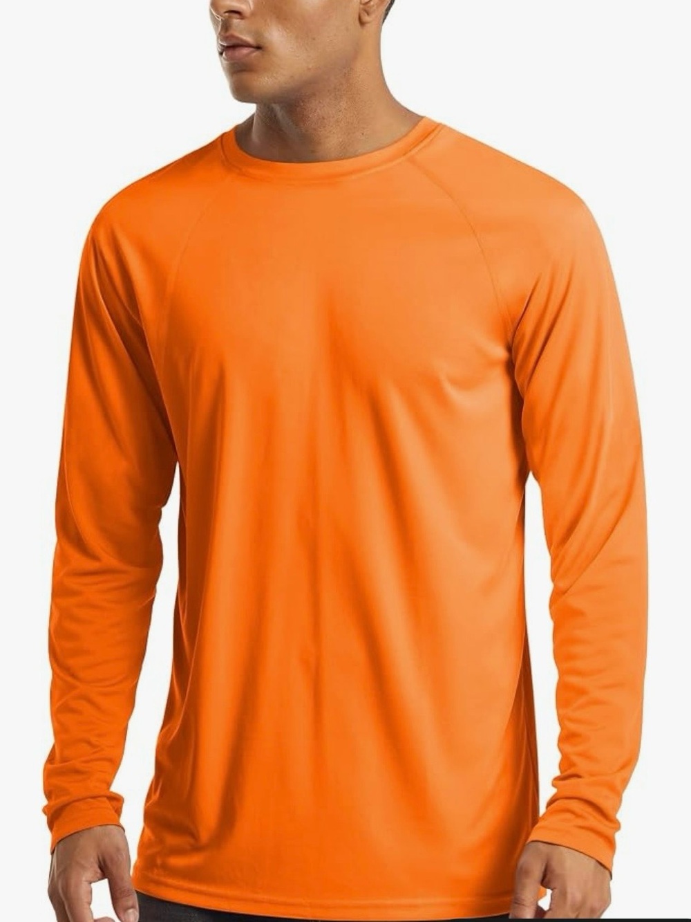 2 Men's Long Sleeve Crew Performance Shirt - Orange and Yellow